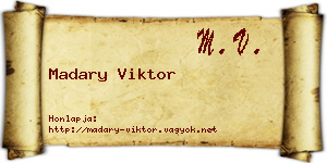Madary Viktor névjegykártya